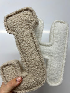 Bouclé fabric letter