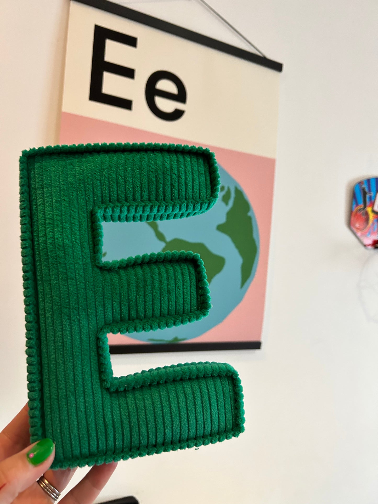 Corduroy fabric letter