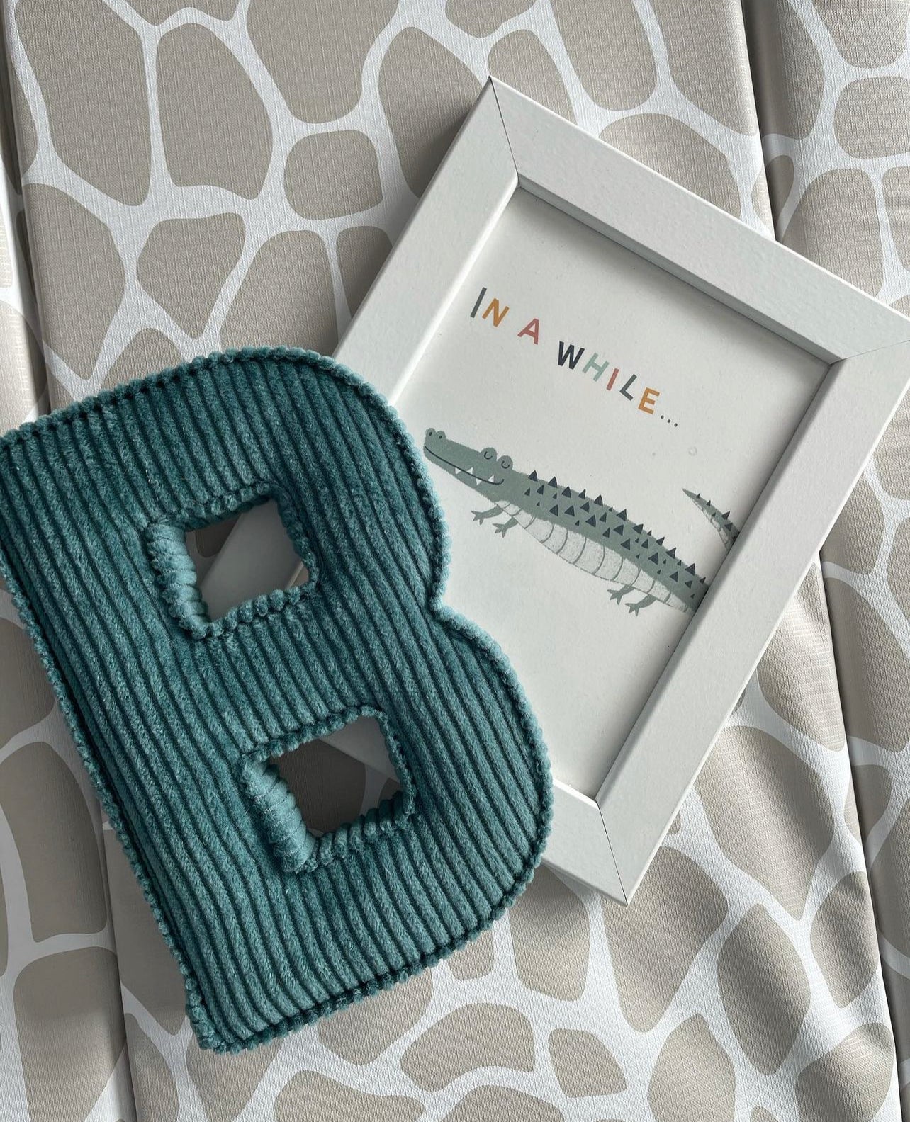 Corduroy fabric letter