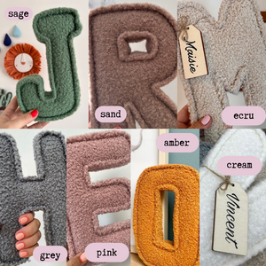 Bouclé fabric letter