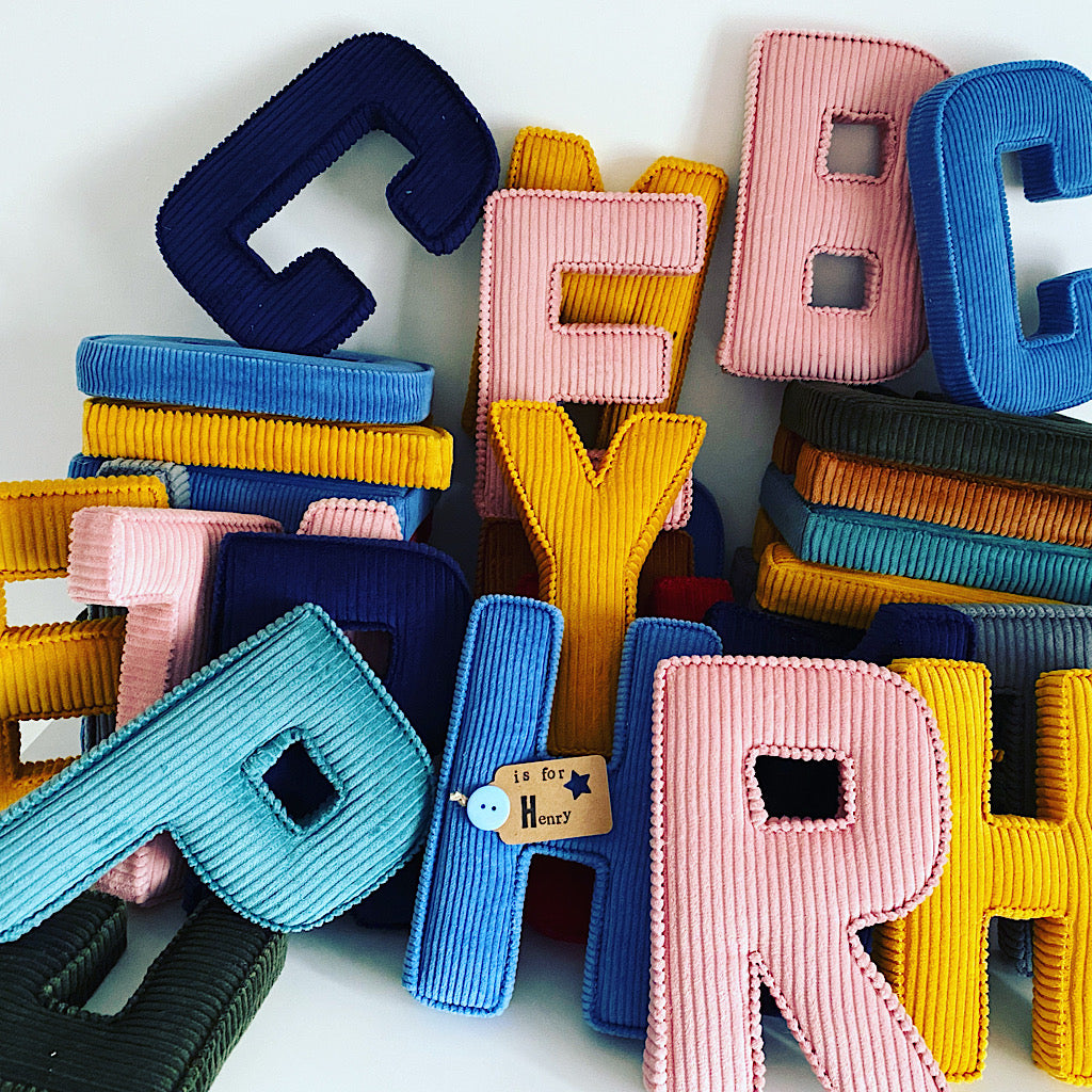 Corduroy fabric letter
