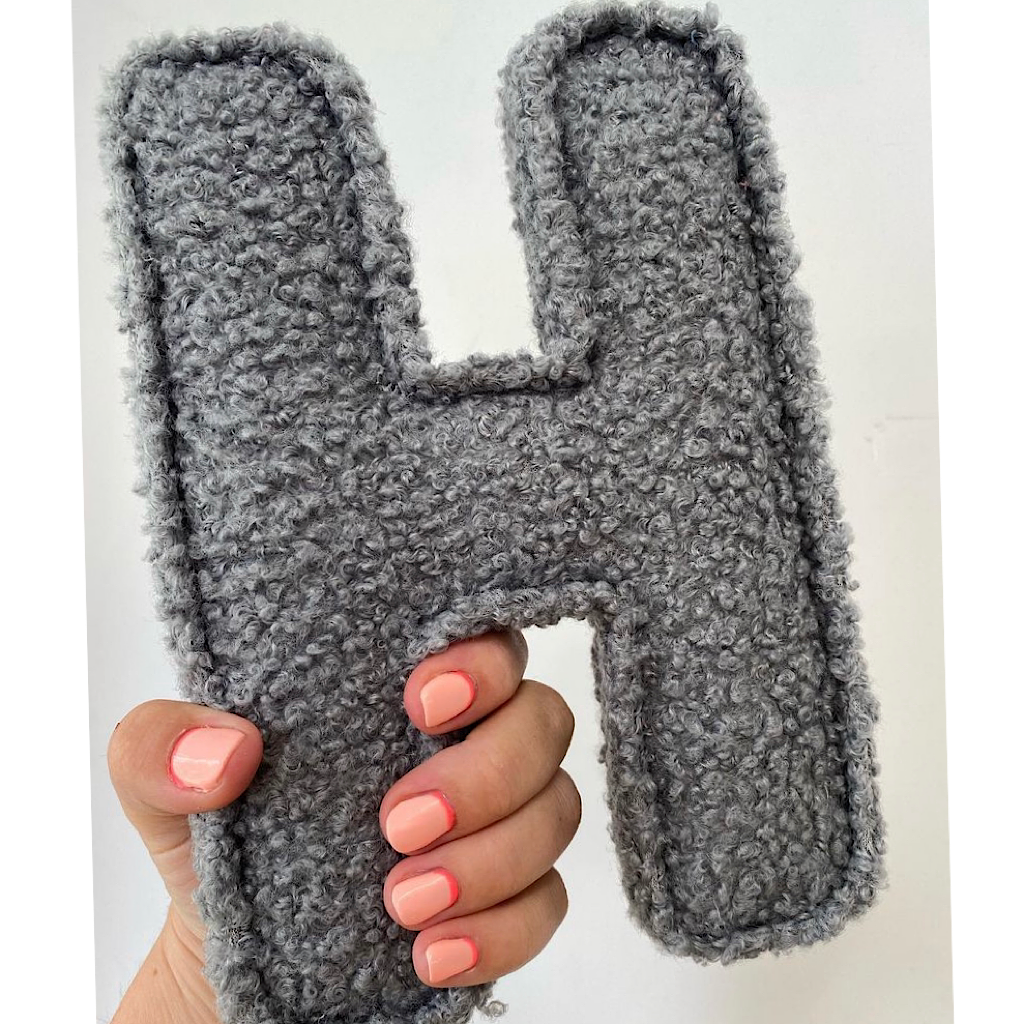 Bouclé fabric letter