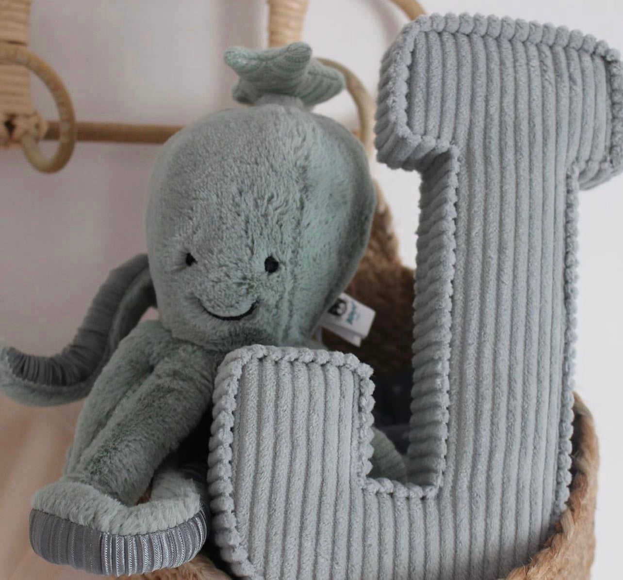 Corduroy fabric letter