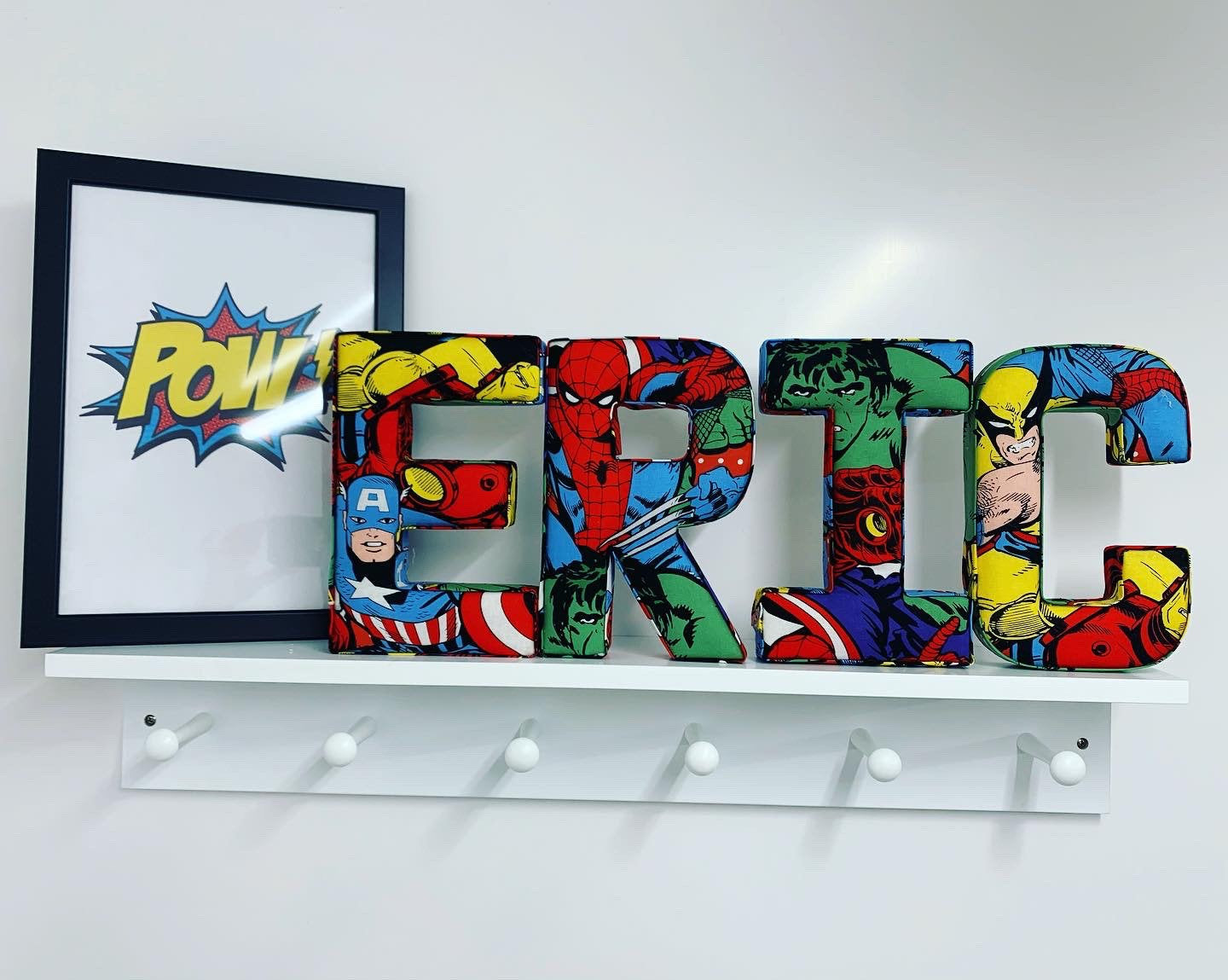 Personalised marvel fabric name letters