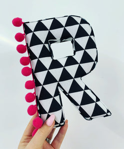 monochrome triangle fabric letter