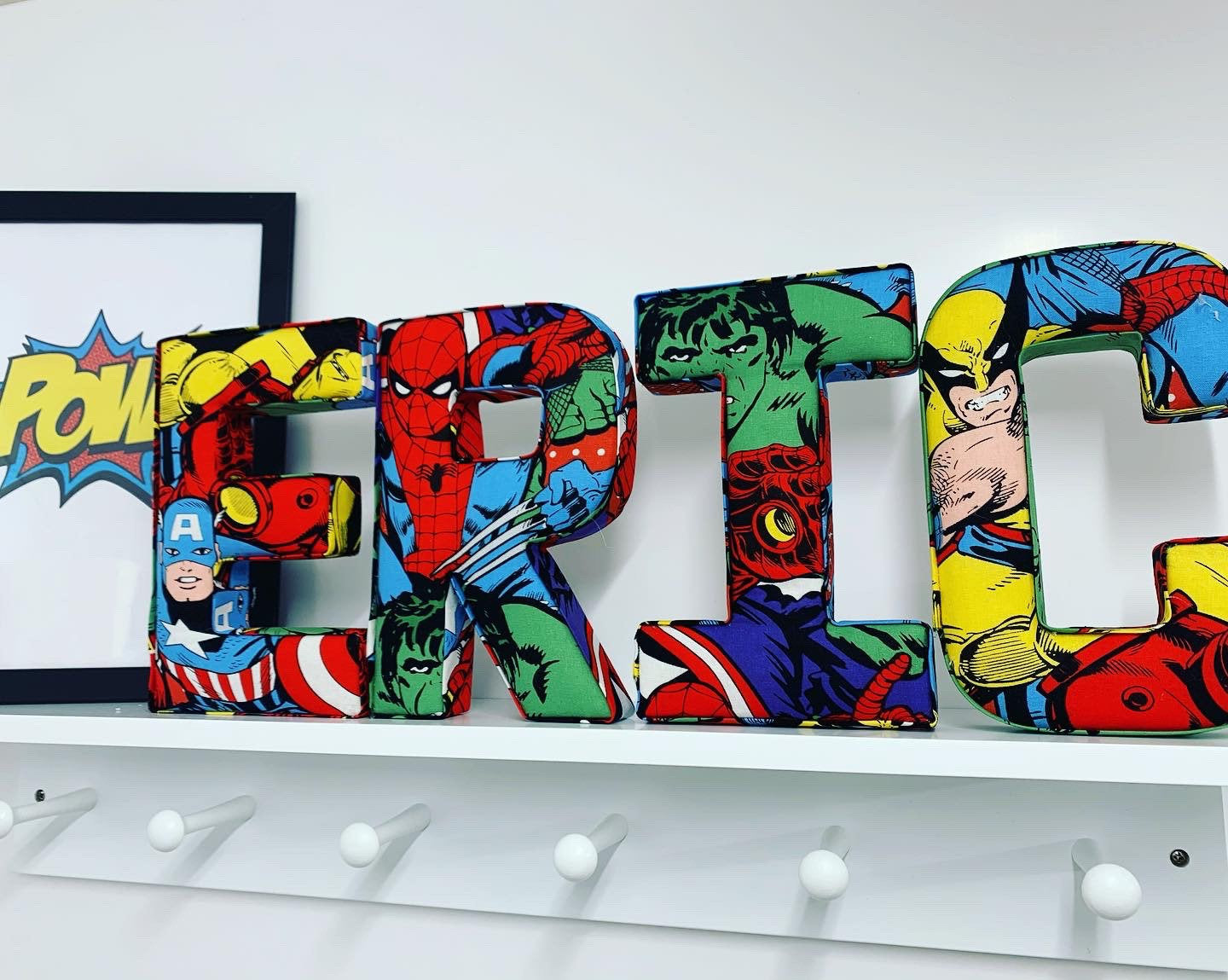 Personalised marvel fabric name letters