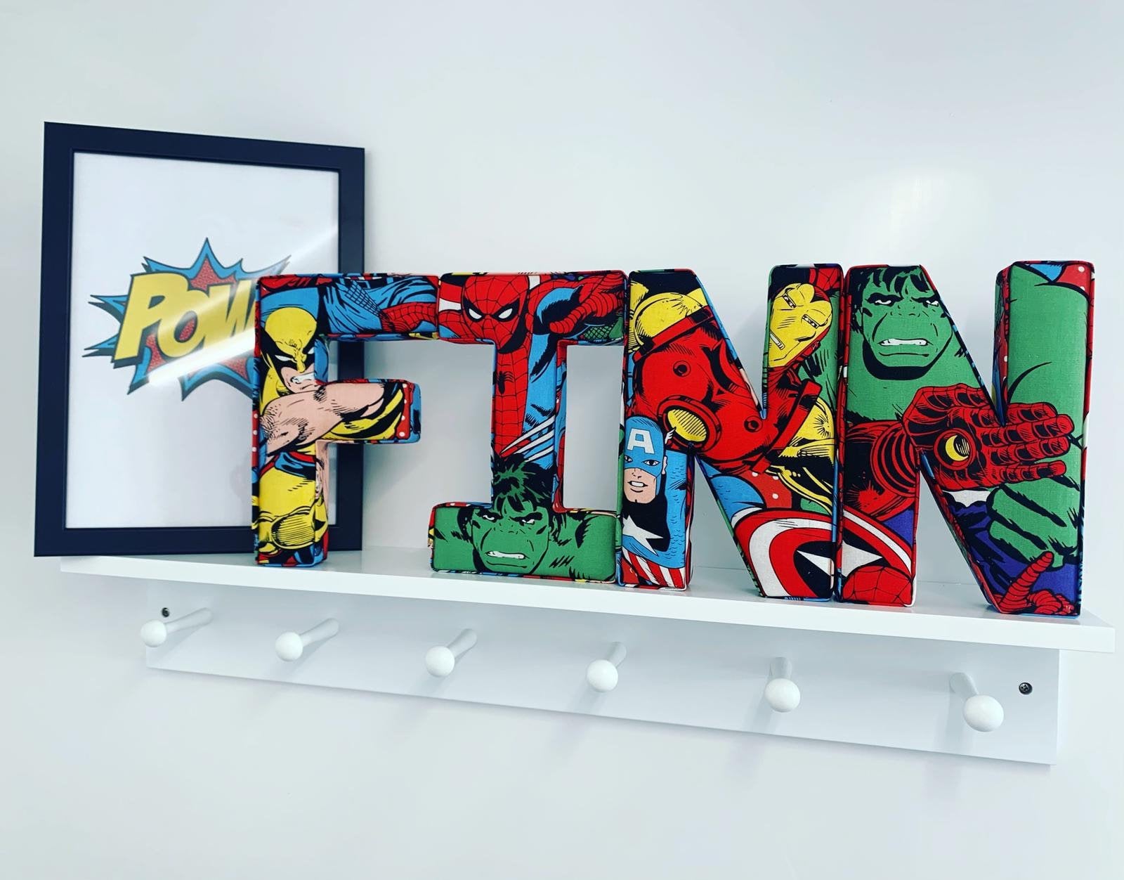 Personalised marvel fabric name letters