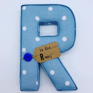 Polka dots fabric letter