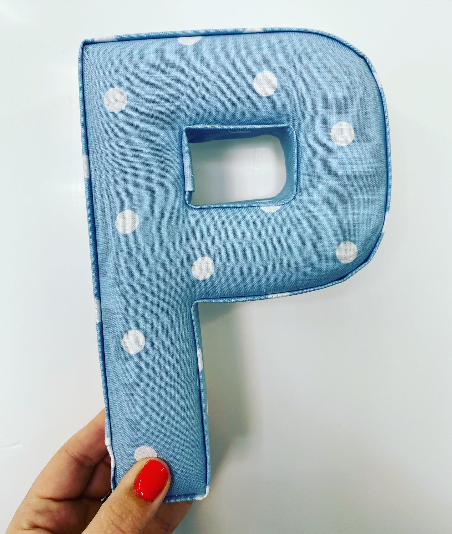 Polka dots fabric letter