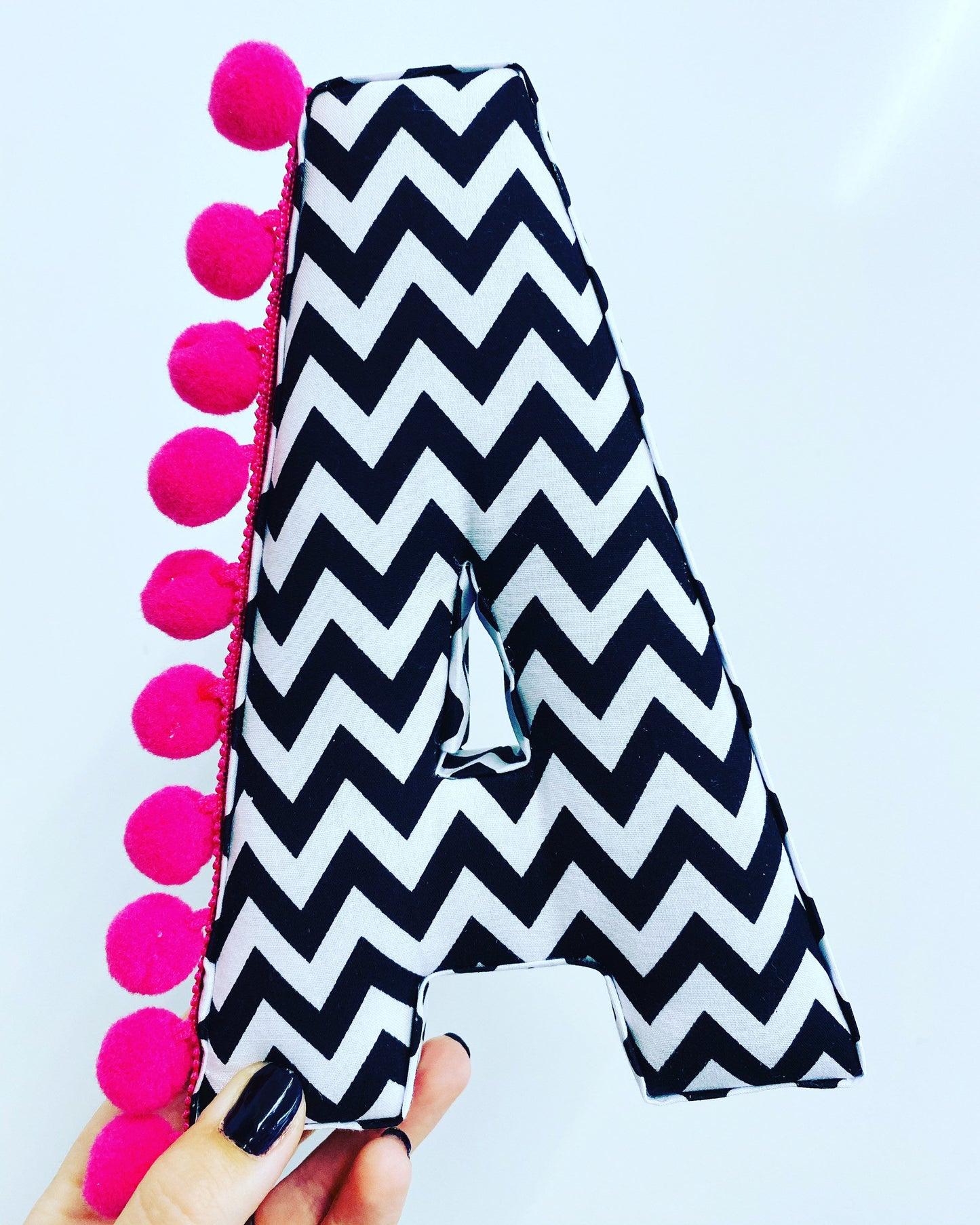 Monochrome chevron fabric letter