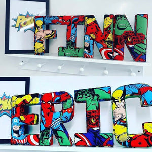Marvel fabric letters nursery wall art