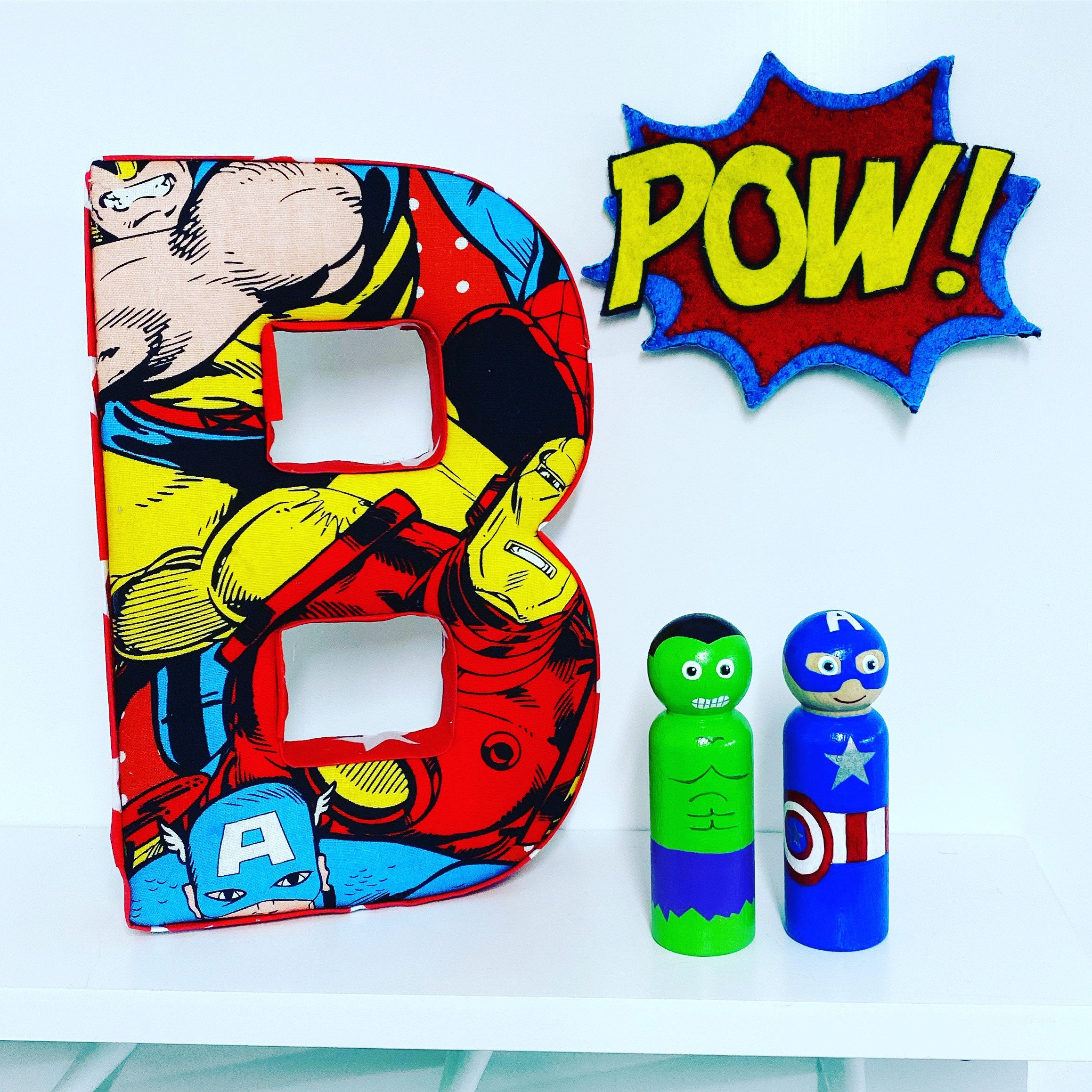 Marvel fabric letters nursery wall art