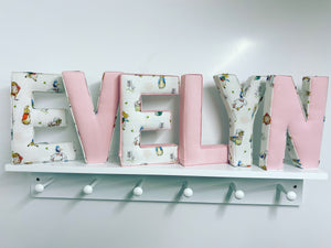 Personalised Beatrix Potter name wall art fabric letters