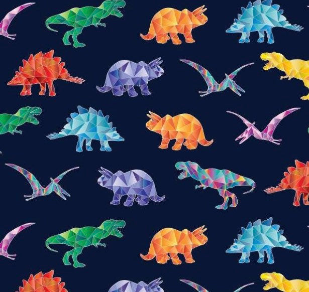 Bright geometric dinosaur lampshades