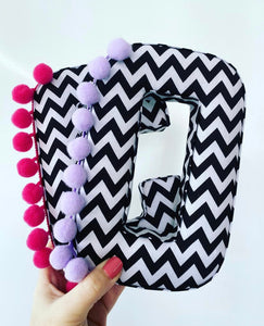 Monochrome chevron fabric letter