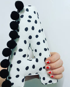 Dalmatian fabric pompom letter