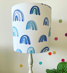 Cool blues rainbow Pompom bright lampshades.