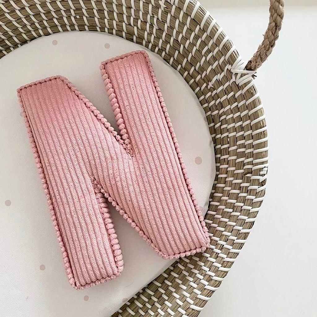 Corduroy fabric letter