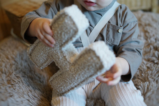 Bouclé fabric letter