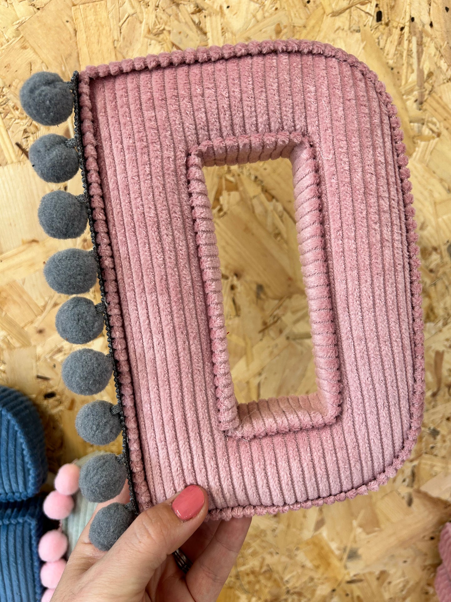 pompom corduroy letters