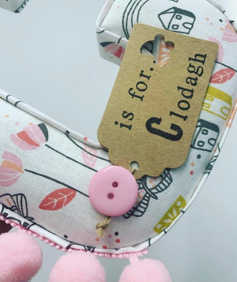 fox grove fabric pompom letter