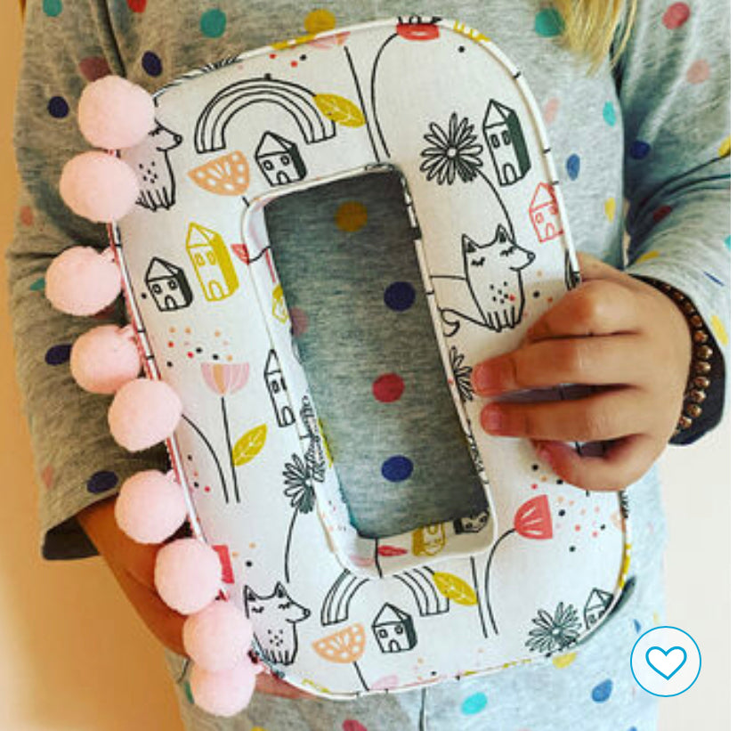 fox grove fabric pompom letter