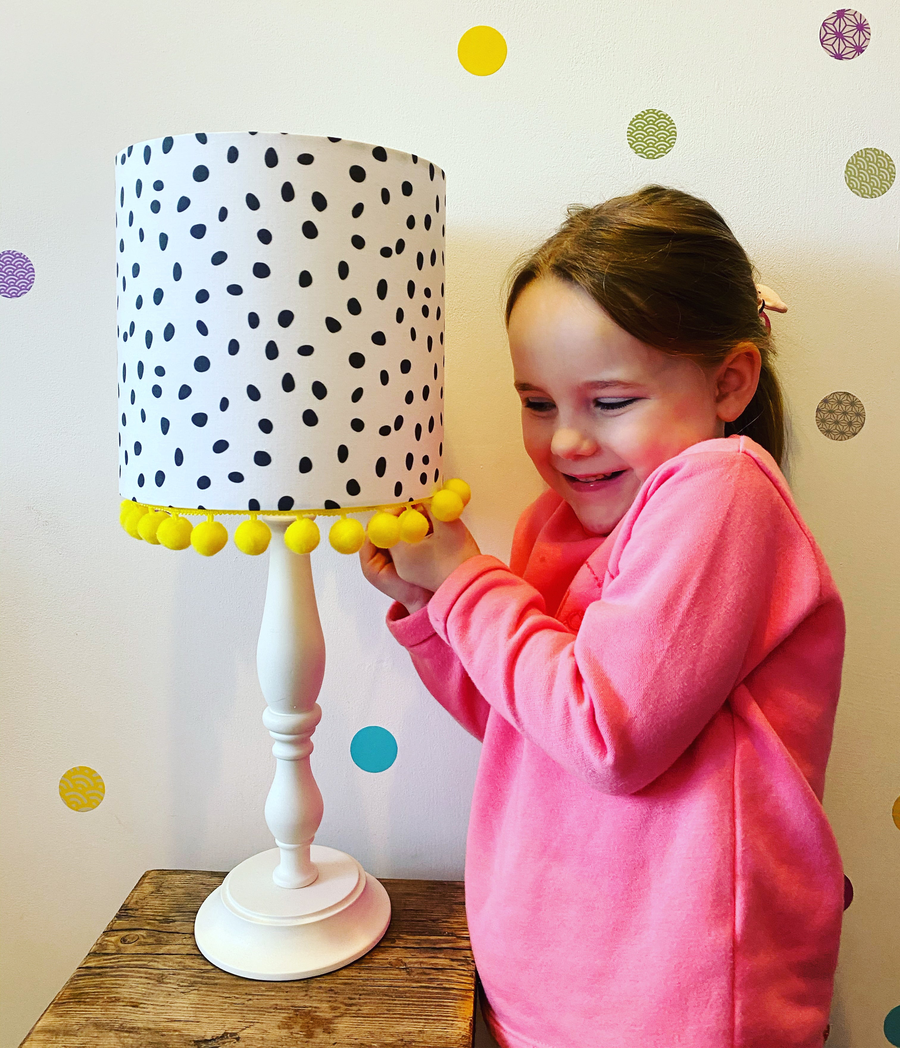 Dalmatian Pompom lampshade