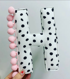 Dalmatian fabric pompom letter