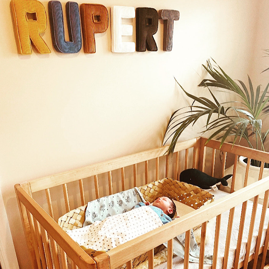 Corduroy fabric letter