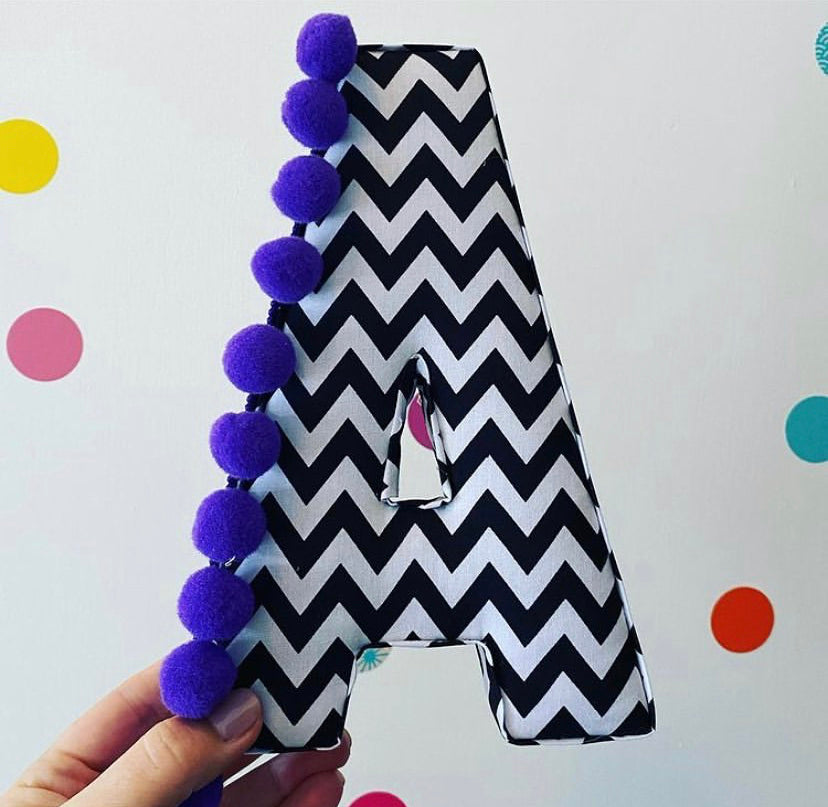Monochrome chevron fabric letter