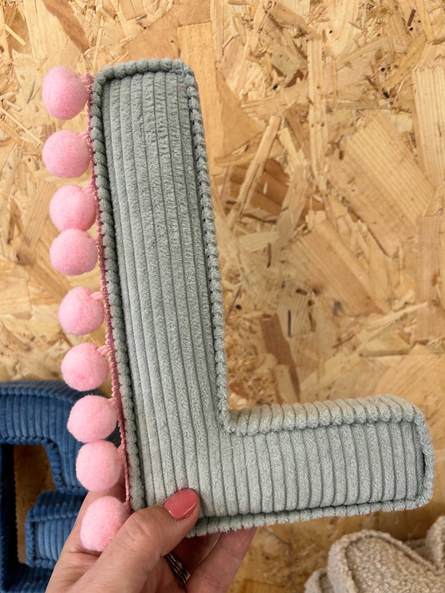 pompom corduroy letters