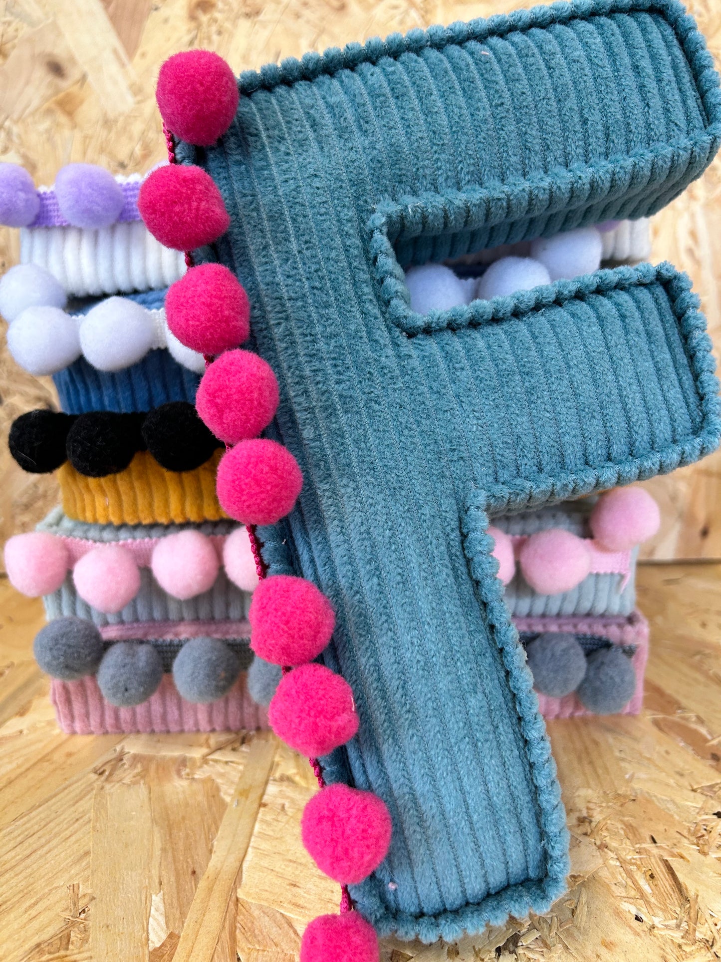 pompom corduroy letters