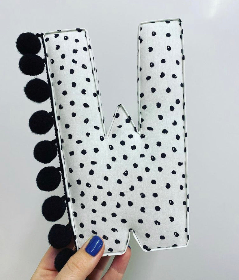 Dalmatian fabric pompom letter