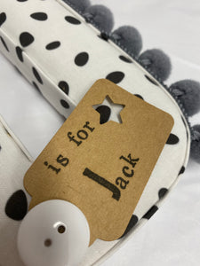 Dalmatian fabric pompom letter