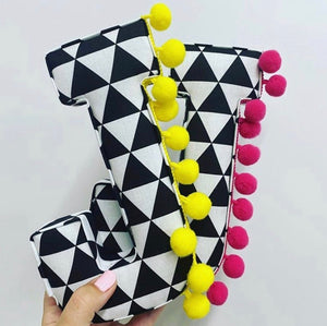 monochrome triangle fabric letter